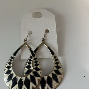 Black and gold boho southwestern teardrop earrings